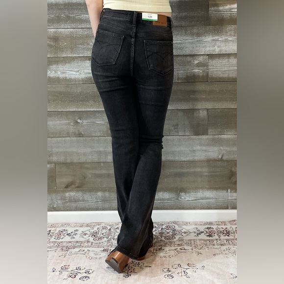 judy blue high waist tummy control top bootcut black wash jeans JB88787REG long - Picture 6 of 8
